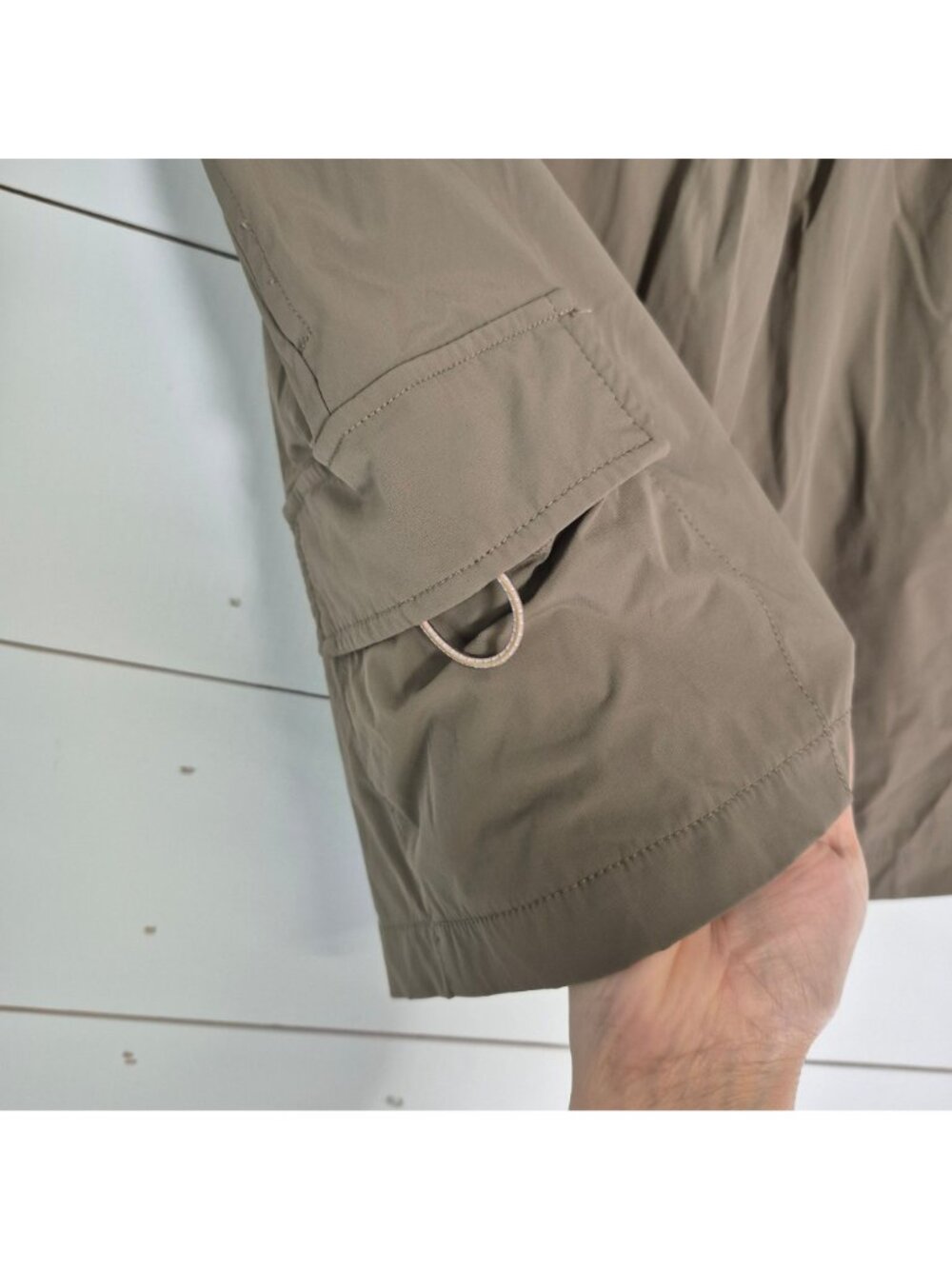 Mono B Womens Taupe Cargo Skort With Pockets Drawstring Elastic Waist M - Picture 3 of 6